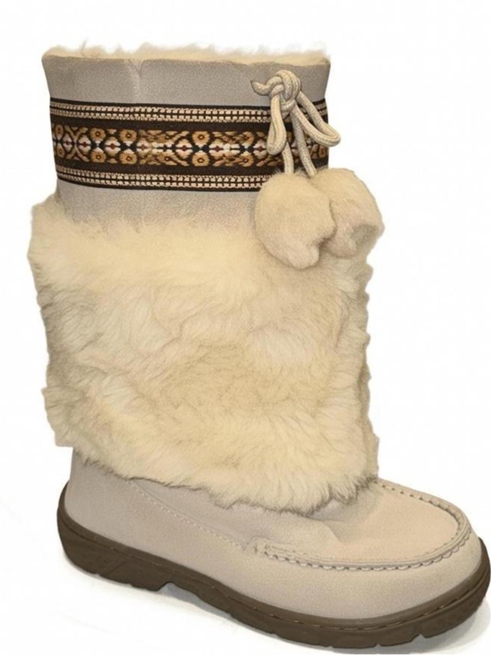 Aldo Cream Faux-Shearling Pom Pom Winter Boot - Picture 2 of 2